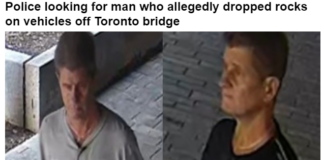 警方正在寻找一男子,多次从桥上投掷石块打击过往车辆