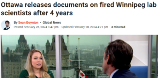 温尼伯实验室科学家被解雇四年后,渥太华公布了相关文件